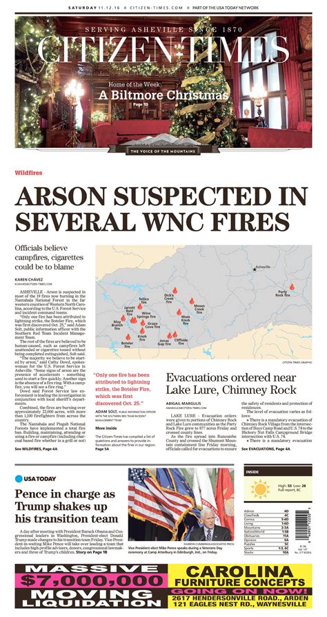 Asheville citizen times asheville nc - Plug in and stay connected to everything happening in Asheville and Western North Carolina. Unlimited access to local news Sign in to your account on any device to get unlimited access to breaking news, investigative stories, …